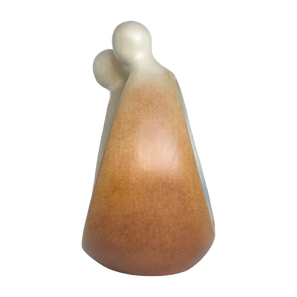 Modern Stylized Nativity Scene in Maple Wood – Family Embrace Sculpture