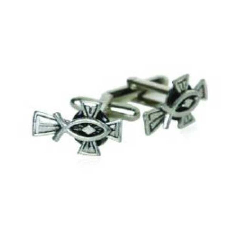 Silver Plated Ichthus - Cufflinks