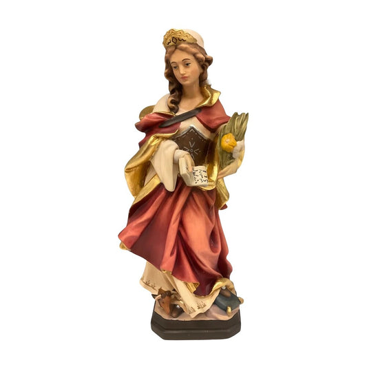 Sculpture Saint Perpetua in carved wood, Val Gardena