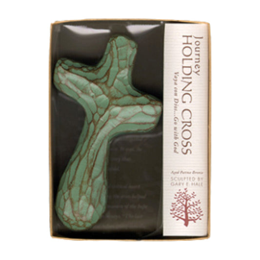 Patina Bronze Journey Holding Cross