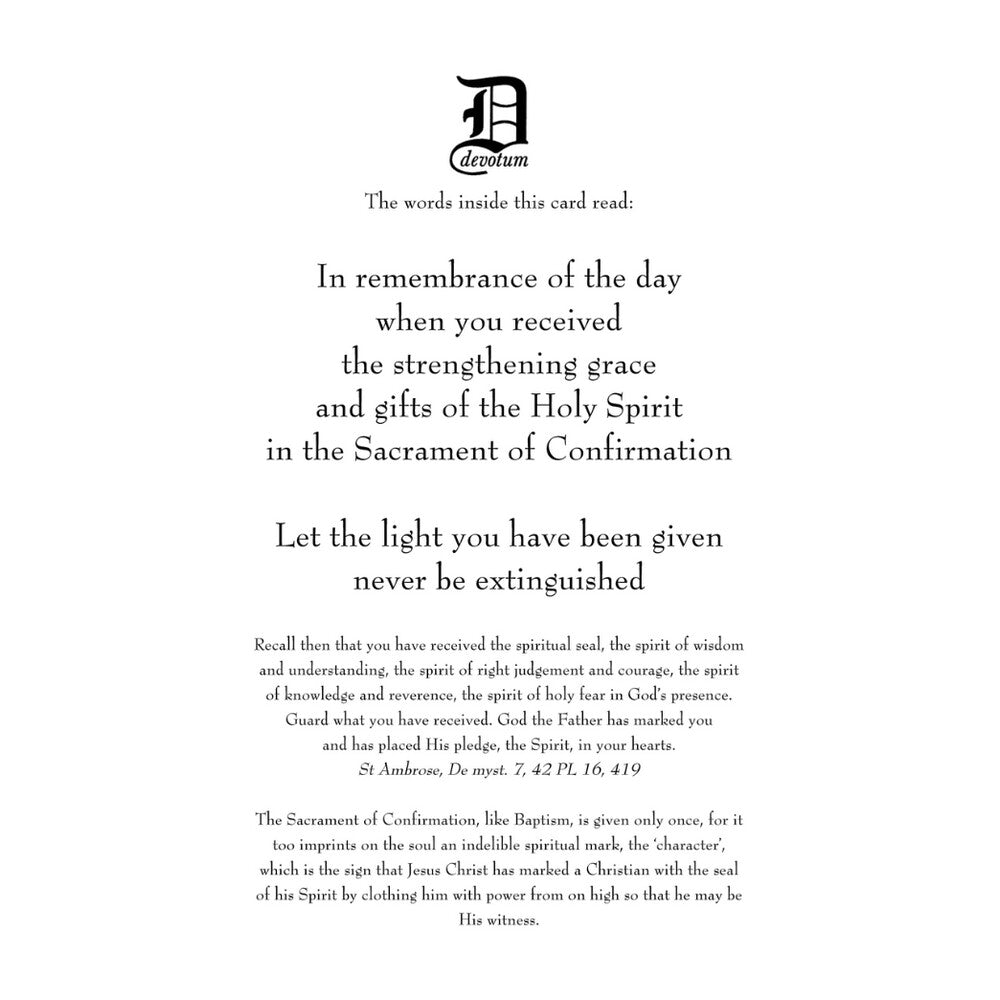 5 7/8” High Confirmation Card, DVCOND