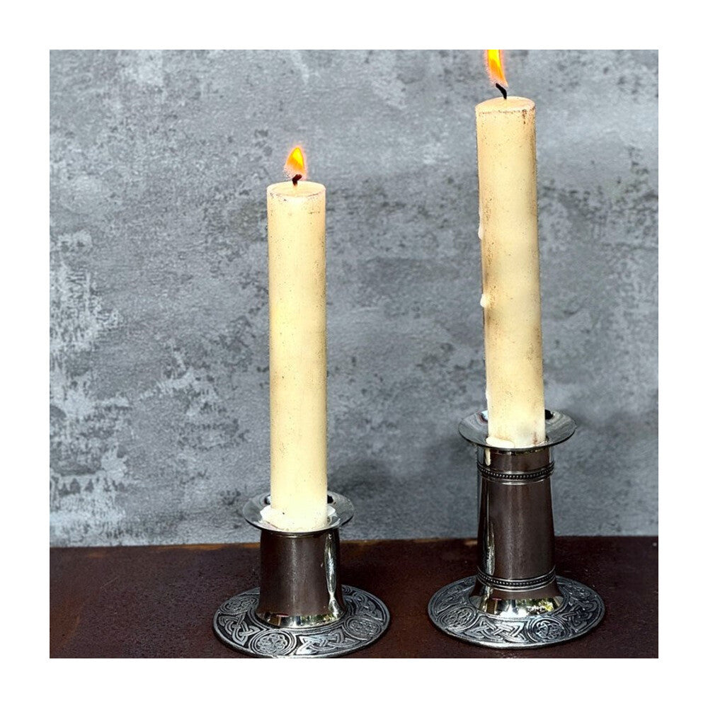 Large Celtic Base Pewter Candle Holder