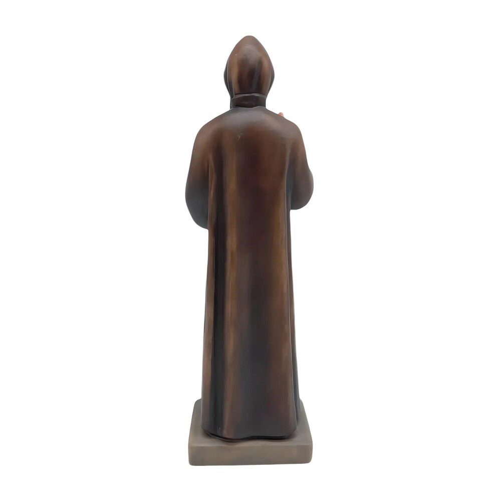 St. Charbel Makhlouf Statue in Hand-Carved Wood Val Gardena