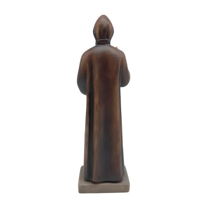 St. Charbel Makhlouf Statue in Hand-Carved Wood Val Gardena