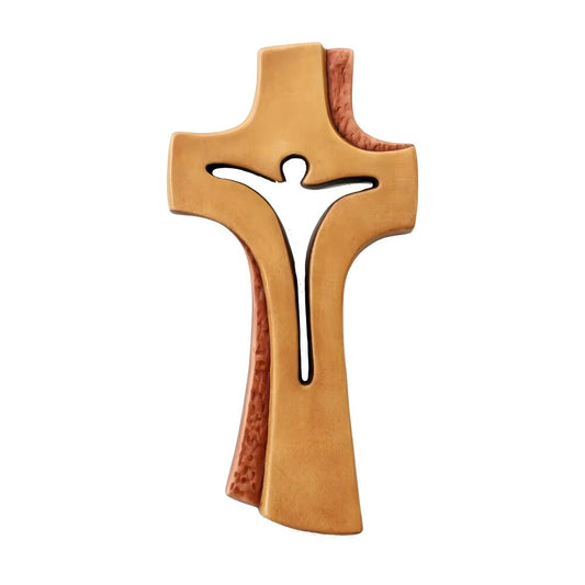 Modern Abstract Maple Wood Cross from Val Gardena