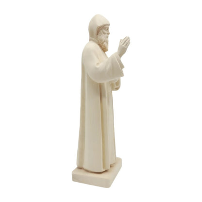 St. Charbel Makhlouf Statue in Hand-Carved Wood Val Gardena