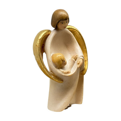 Guardian Angel Sculpture with Child | Sacred Handicrafts Val Gardena