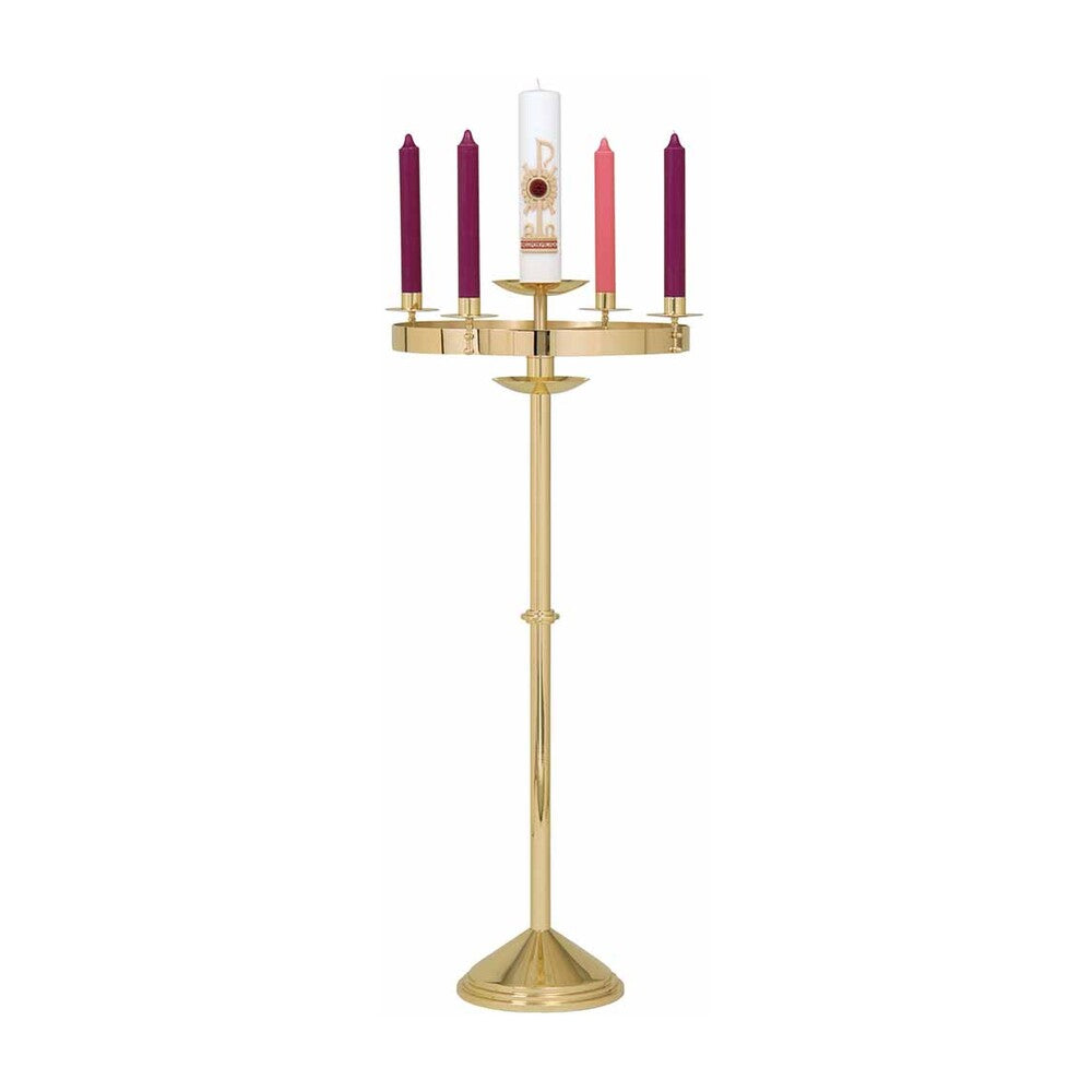 Solid Brass Advent Wreath and Paschal Candlestick