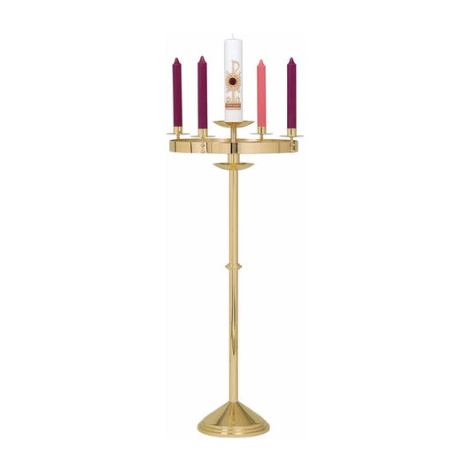Solid Brass Advent Wreath and Paschal Candlestick