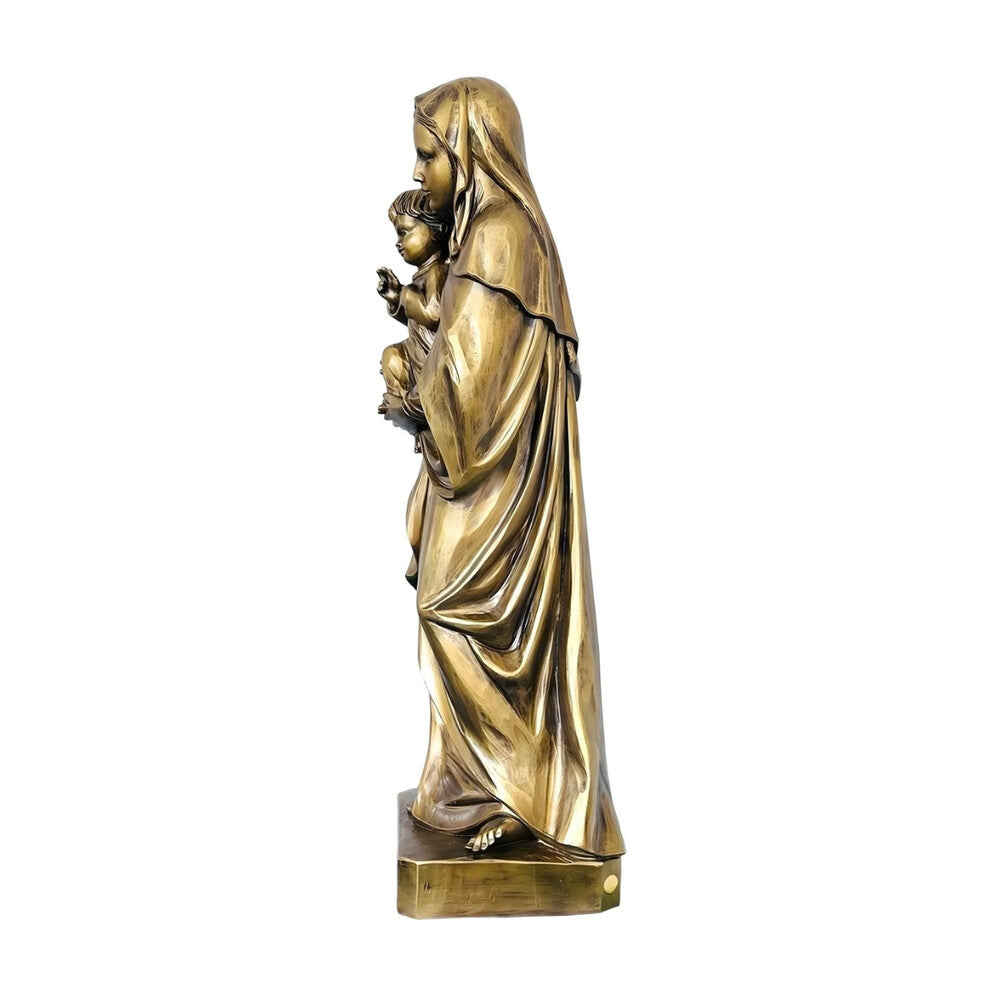 Statue Madonna with the Child Jesus in Artistic Fiber for Val Gardena