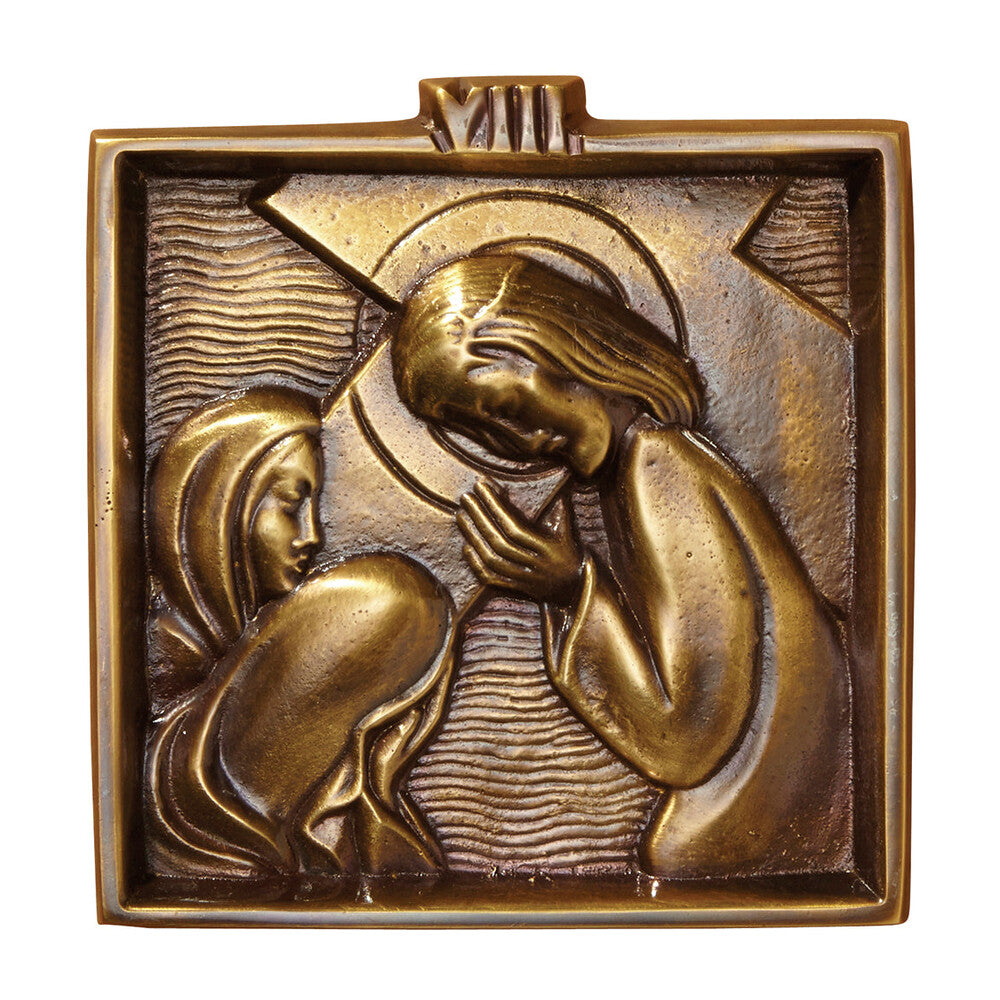 4 3/4" Square Brass Stations of the Cross Set
