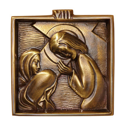 4 3/4" Square Brass Stations of the Cross Set