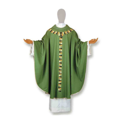Pure Wool Embroidered Vatican Chasuble - Available in 4 Liturgical Colours