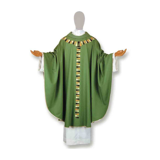 Pure Wool Embroidered Vatican Chasuble - Available in 4 Liturgical Colours