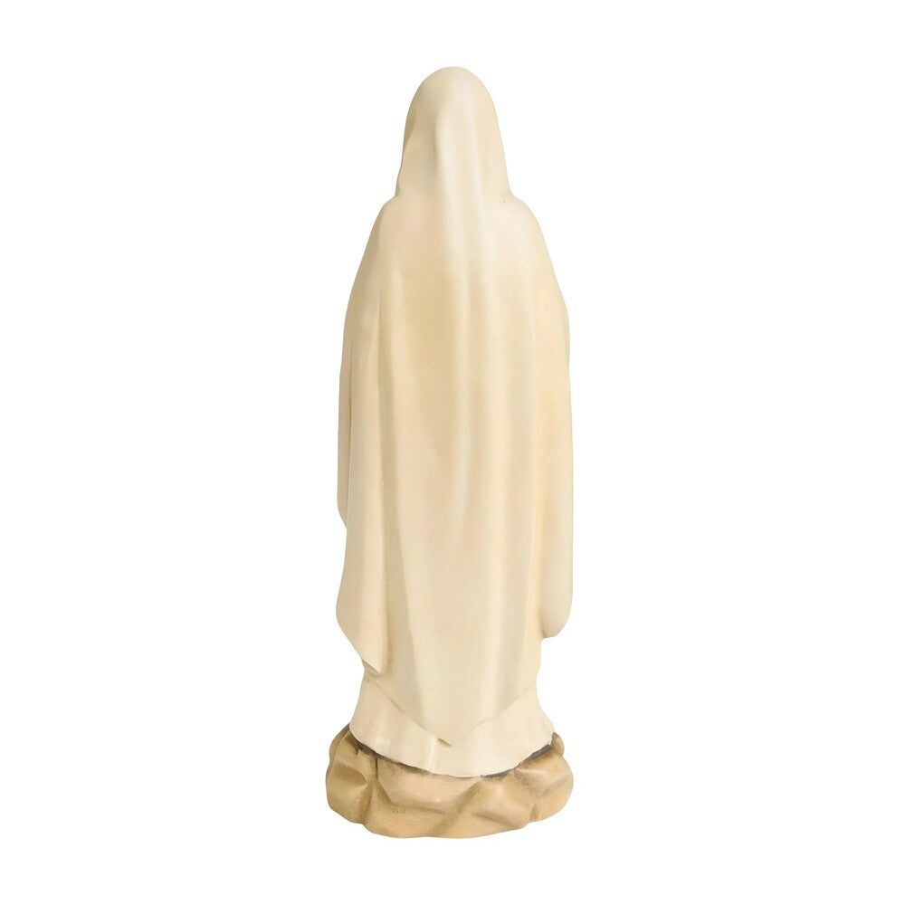 Hand-Carved Wooden Statue of Our Lady of Lourdes in Val Gardena