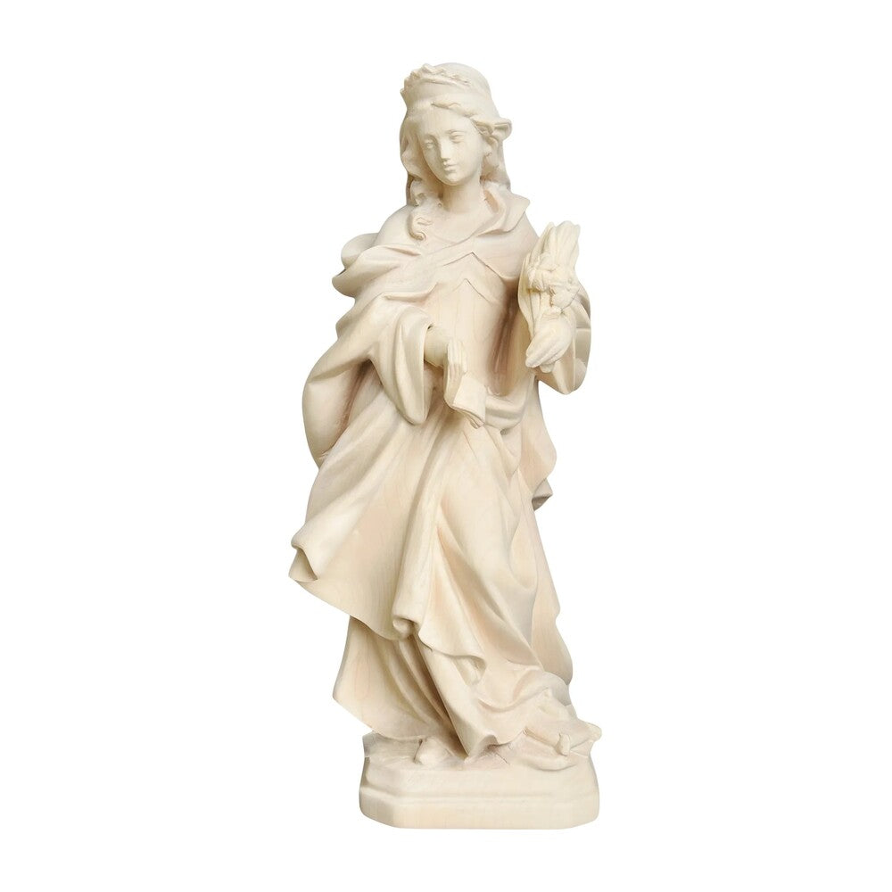 St. Christina Wooden Sculpture Painted and Gilded from Val Gardena