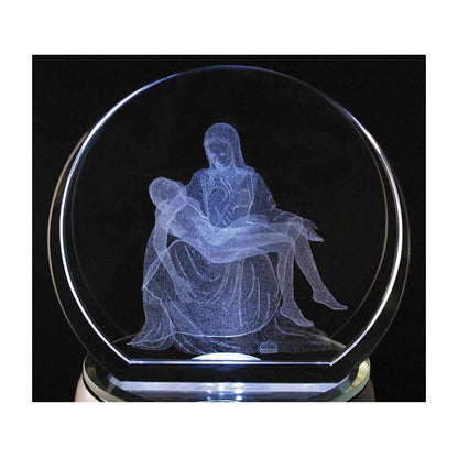 Laser Engraved Crystal Sculpture - Pieta