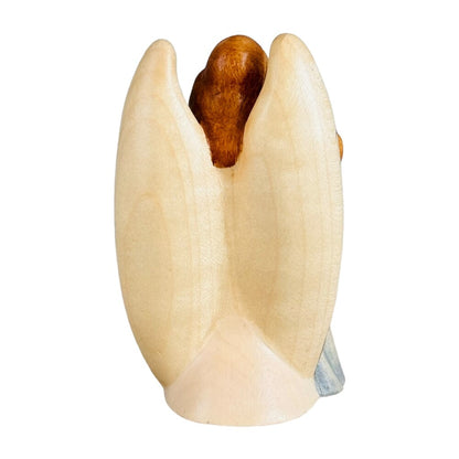Guardian Angel Sculpture with Girl in Val Gardena Maple Wood