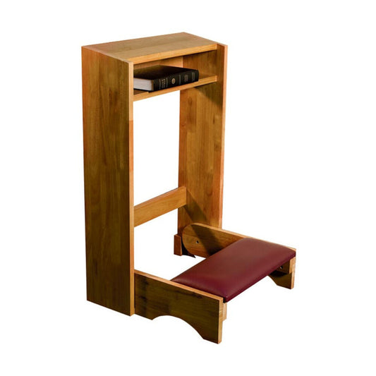 Folding Padded Kneeler Pecan Finish