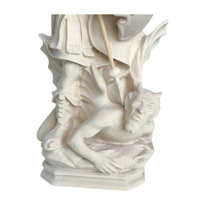 Archangel Michael Defeating Satan Statue - Val Gardena Wood Sculpture