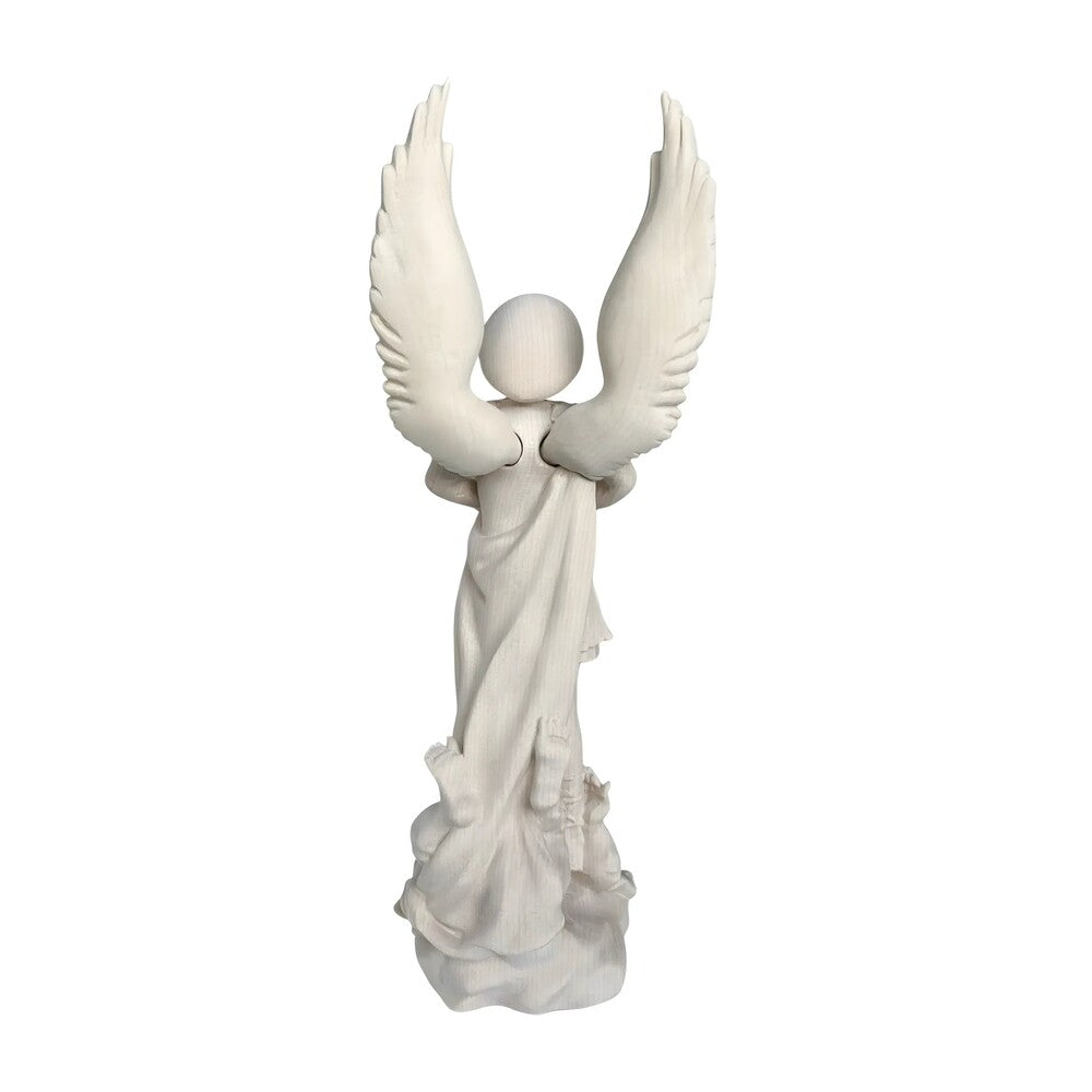 Saint Michael Archangel with Sword and Devil - Sacred Wood Carving from Val Gardena