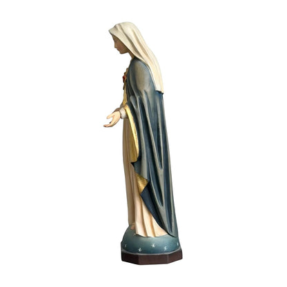 Sculpture of the Immaculate Heart of Mary, Val Gardena Wood Craftsmanship