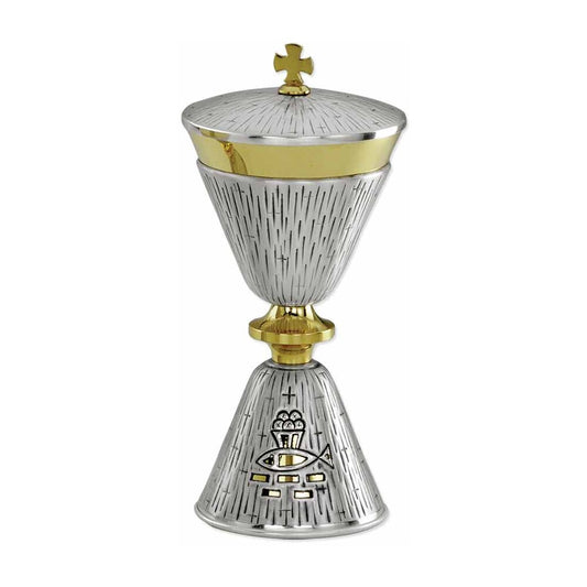 8 5/8" High Loaves & Fishes Brass Ciborium
