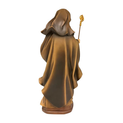 Saint Ermengarda Statue with Crown in Val Gardena Wood
