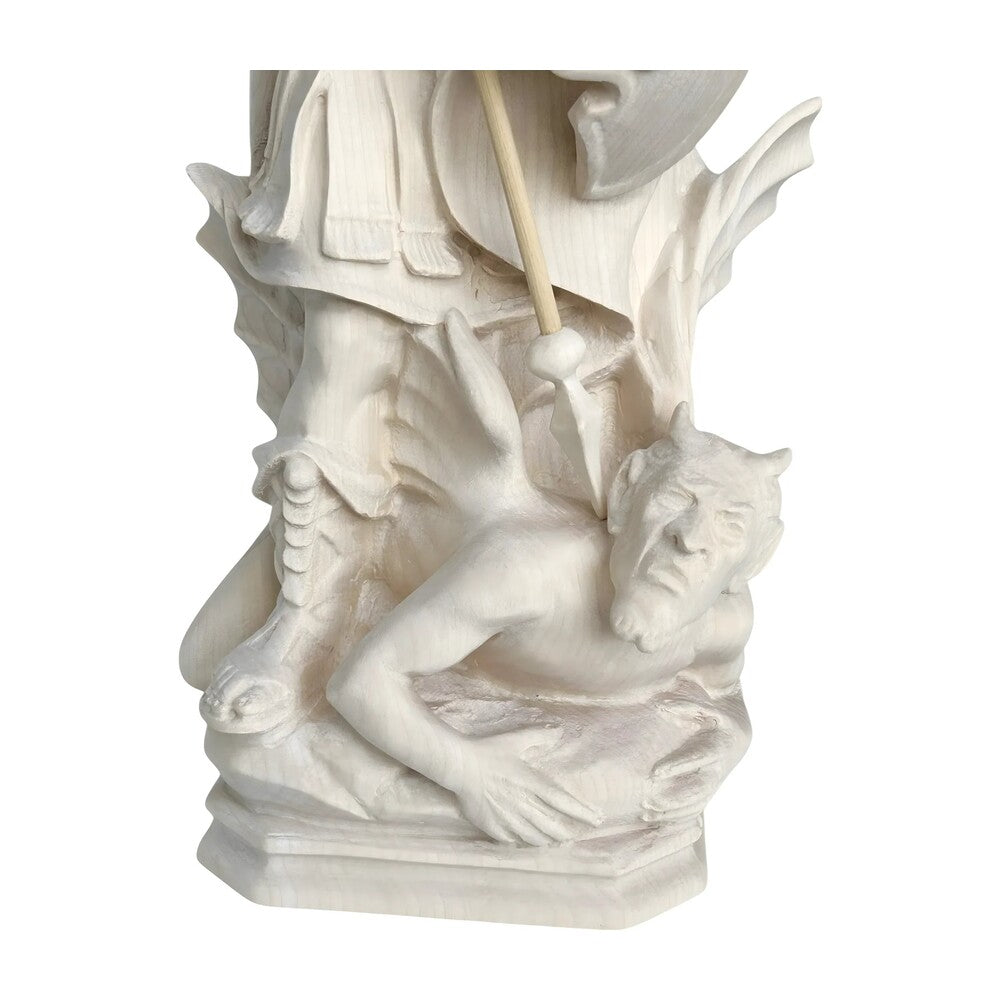 Archangel Michael Defeating Satan Statue - Val Gardena Wood Sculpture