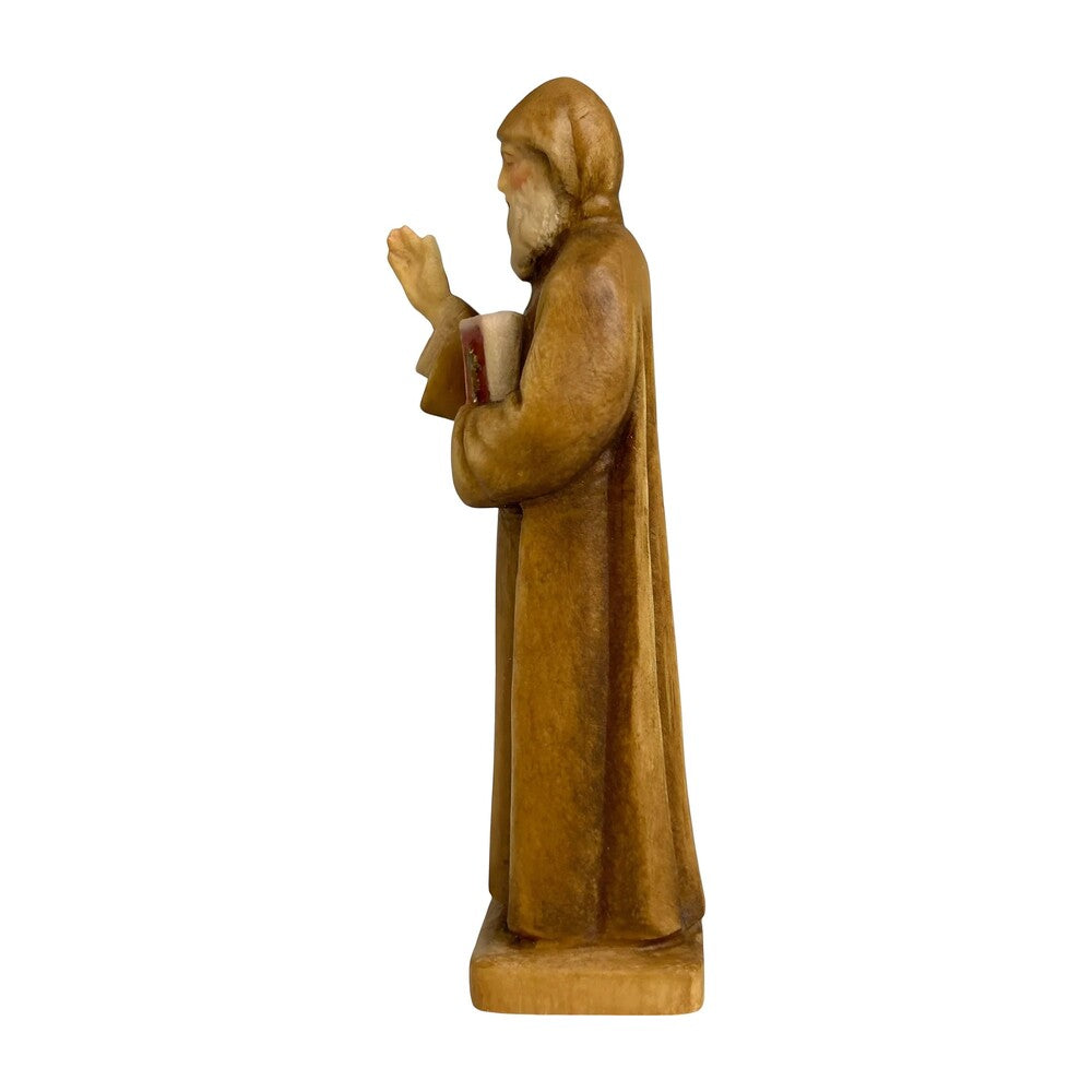 St. Charbel Makhlouf Statue in Hand-Carved Wood Val Gardena