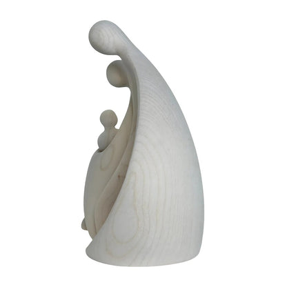 Abstract Holy Family Sculpture in Maple Wood Val Gardena