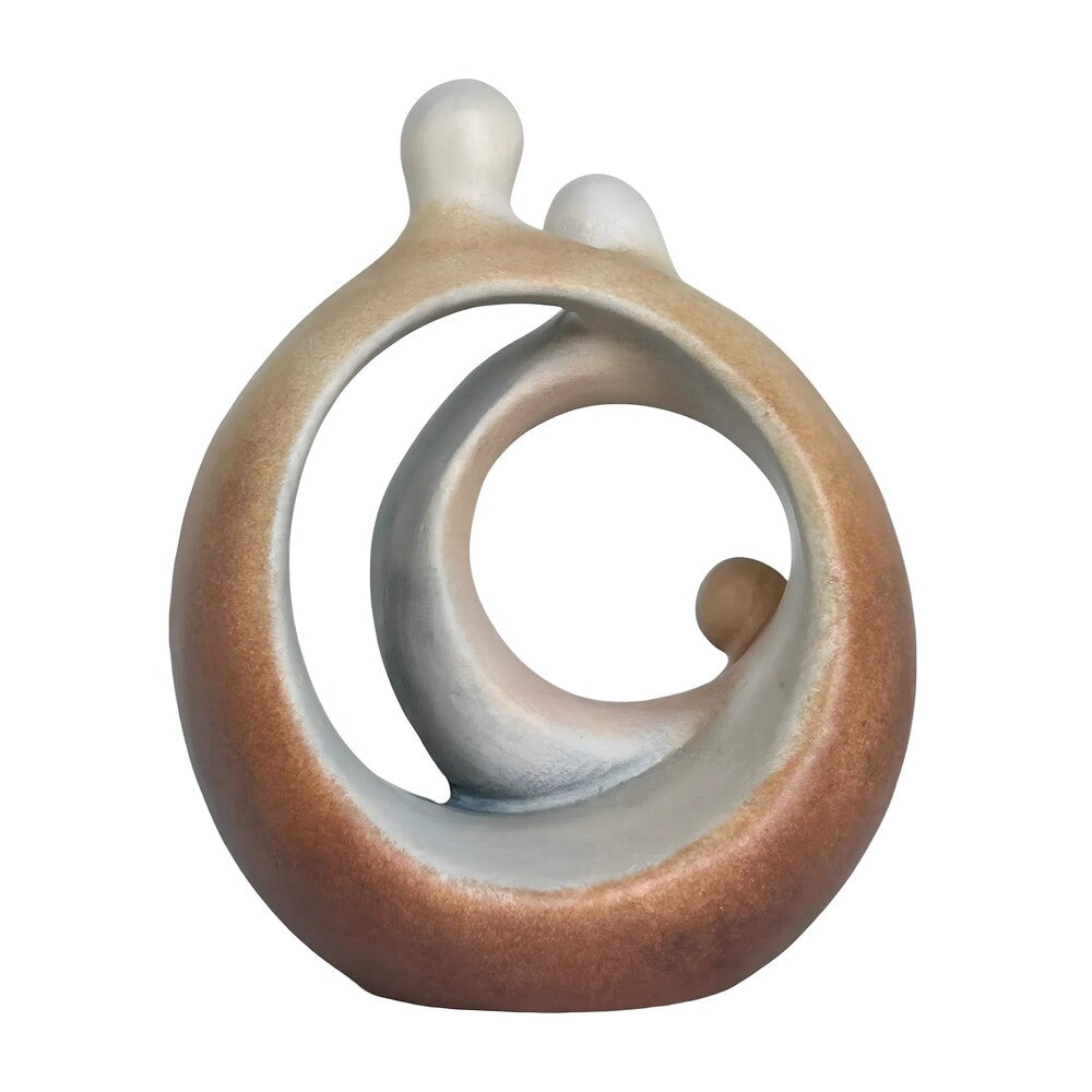 Modern Stylized Nativity Scene in Maple Wood – Family Embrace Sculpture