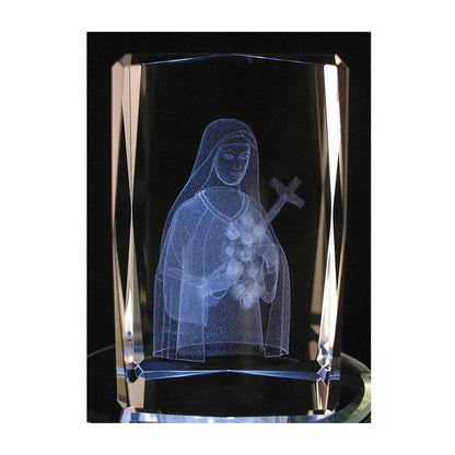 Laser Engraved Crystal St Theresa