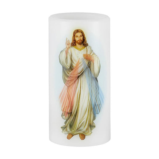 Divine Mercy Flickering Flameless Devotional Candle