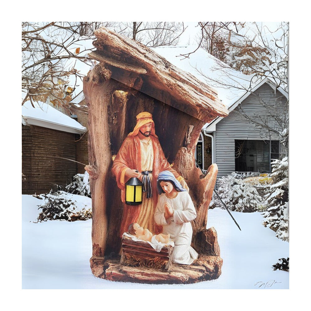 Silent Night Lighted Outdoor Nativity