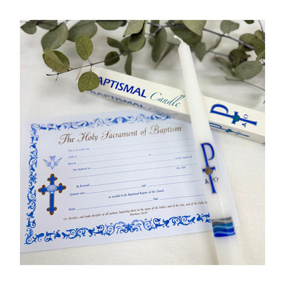 Baptism Chi Rho Candle - Taper