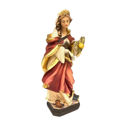 Sculpture Saint Perpetua in carved wood, Val Gardena