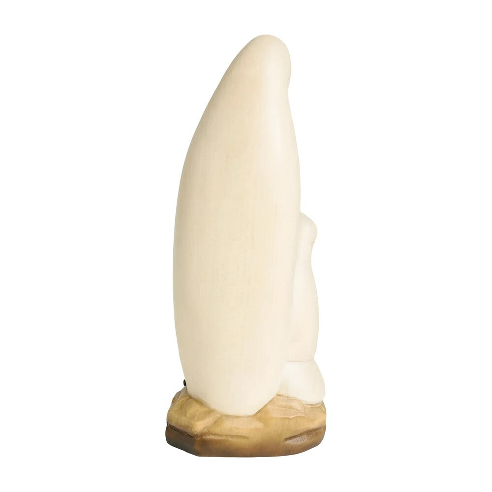 Lourdes Madonna Sculpture with Bernadette in Hand-Carved Val Gardena Wood