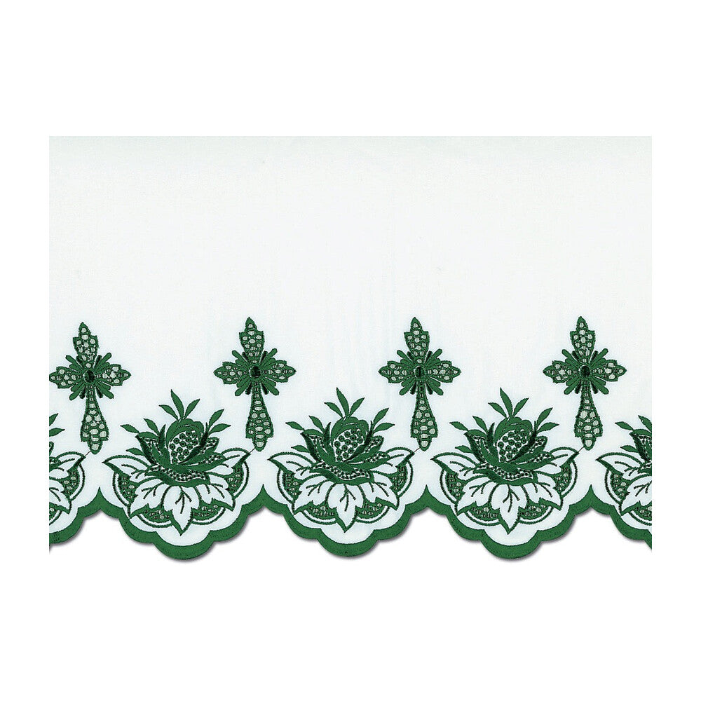 Green Silk Embroidered Altar Cloth - Design  BV1108GR