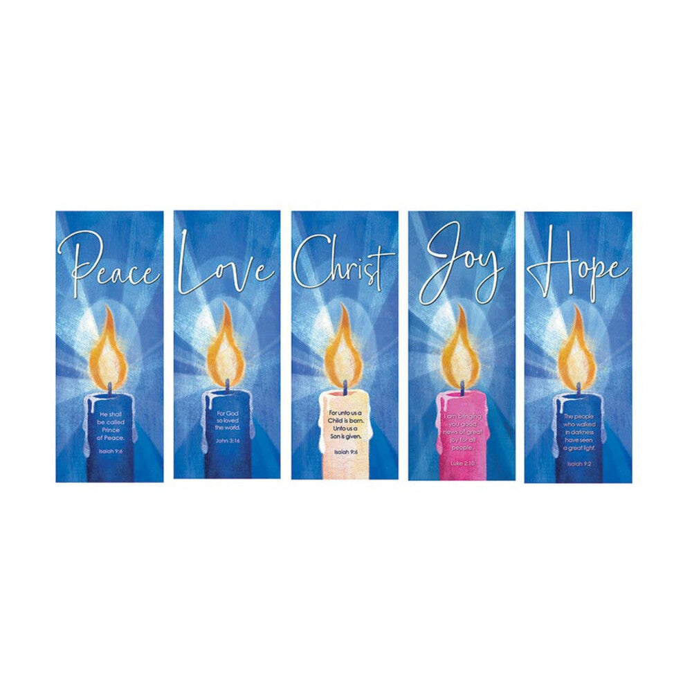 Blue Advent Candle Banner Set