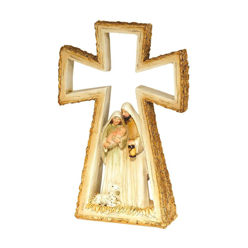 8 1/2" High 1 Piece Holy Family Cross