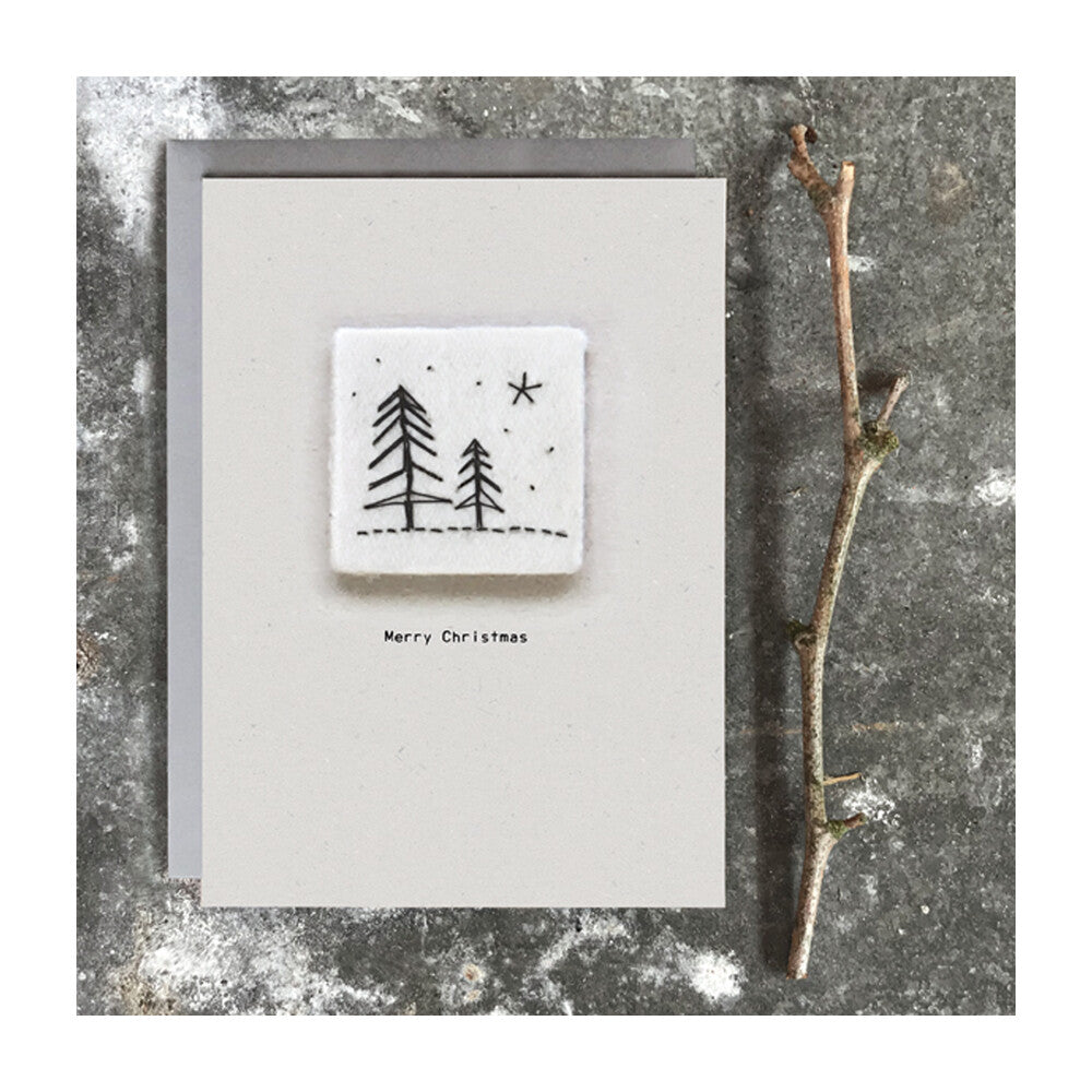 Embroidered Merry Christmas Cards Pack of 2