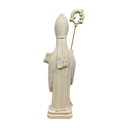 Saint Benedict of Norcia: Hand-Carved Wooden Statue from Val Gardena