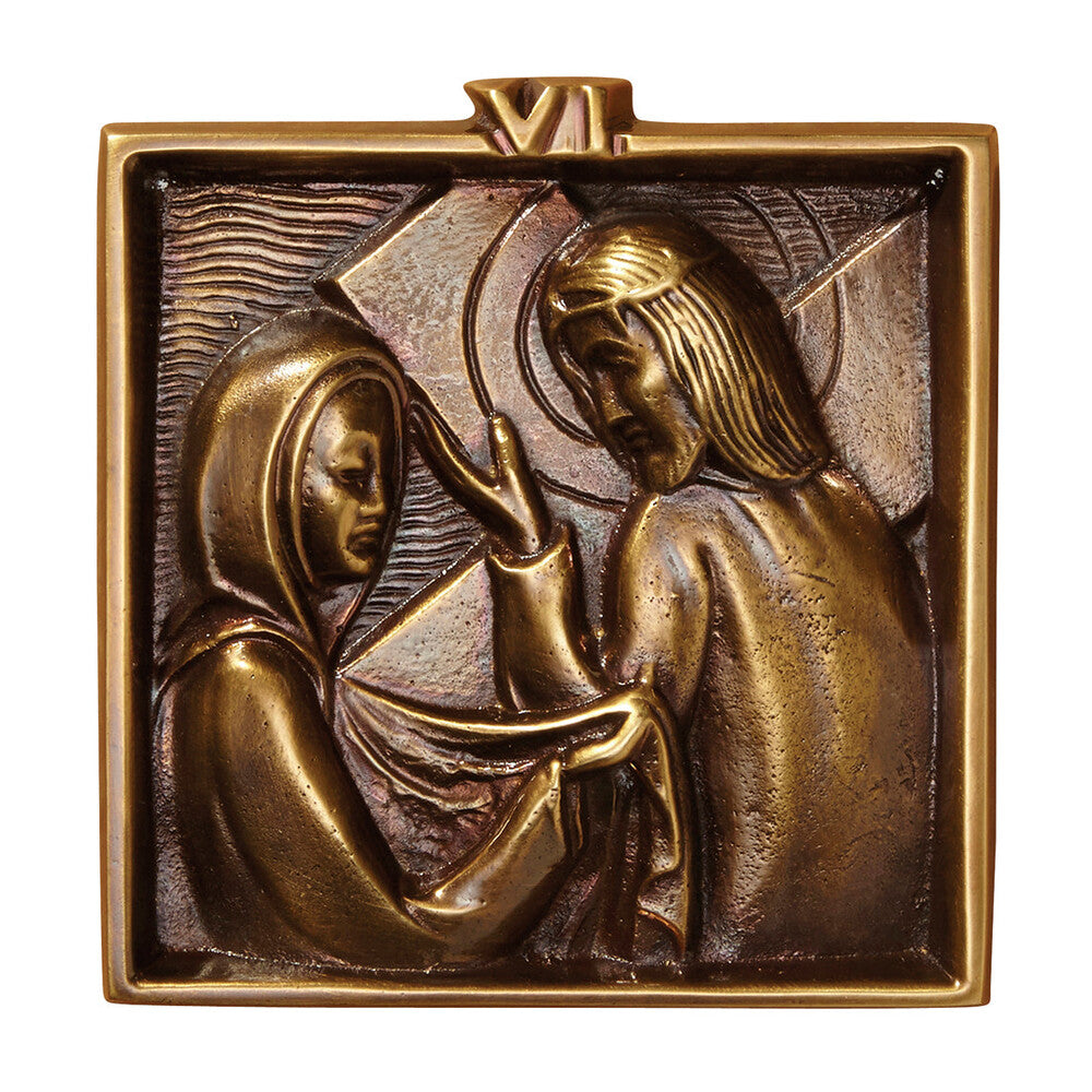 4 3/4" Square Brass Stations of the Cross Set