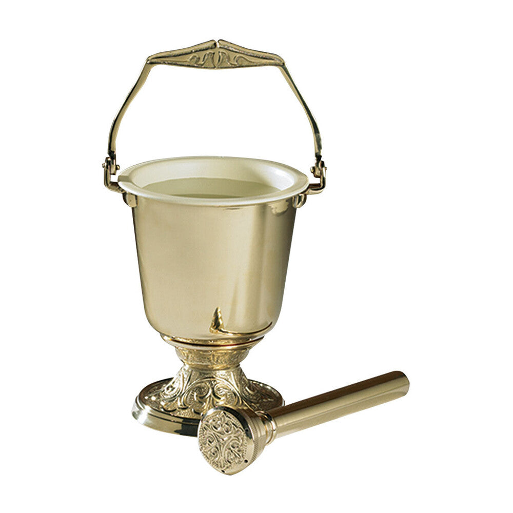 10” High Embossed Holy Water Pot with Sprinkler