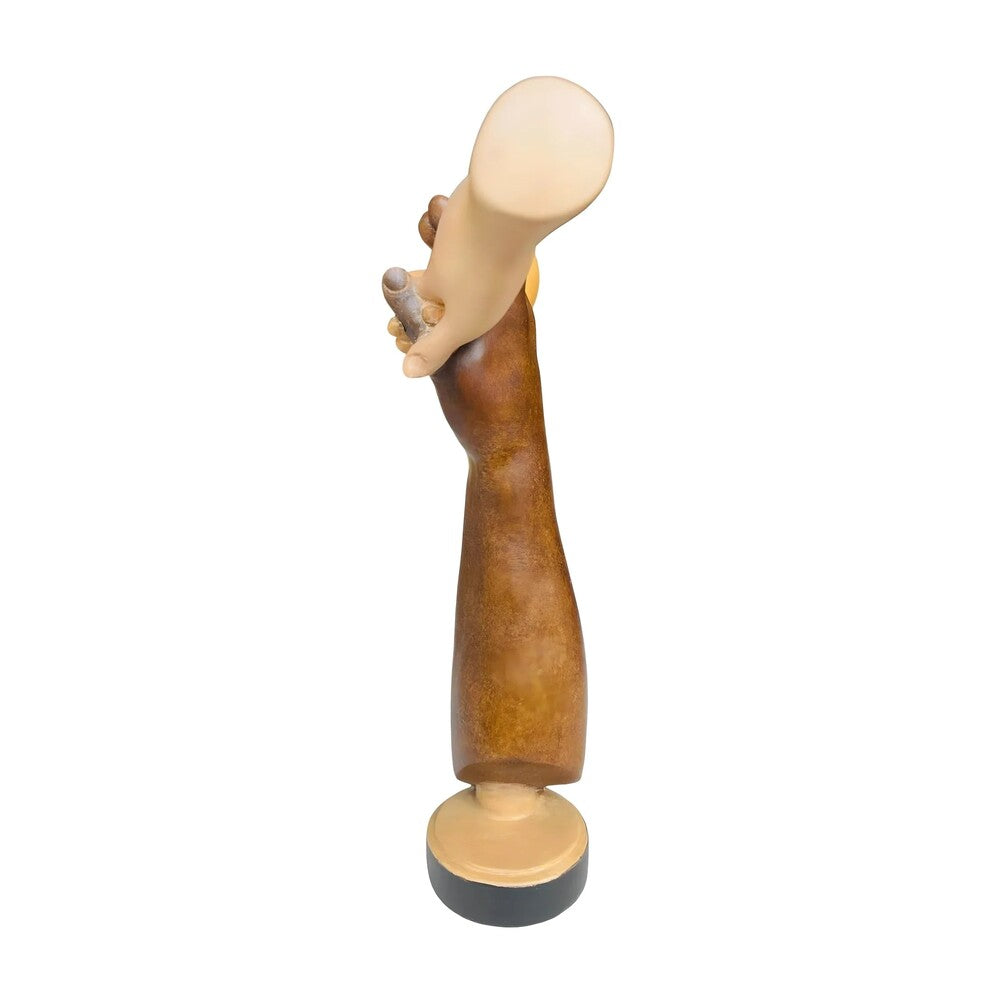 Symbol of Peace and Brotherhood: United Hands Sculpture in Maple Wood