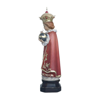Infant Jesus of Prague Polychrome Hand-Carved Wooden Statue
