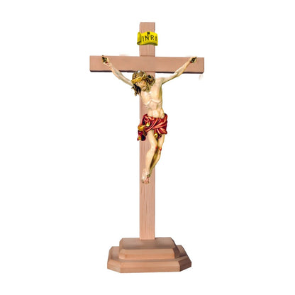 Corpus Christi with Cross and Wooden Base, Handcrafted in Val Gardena