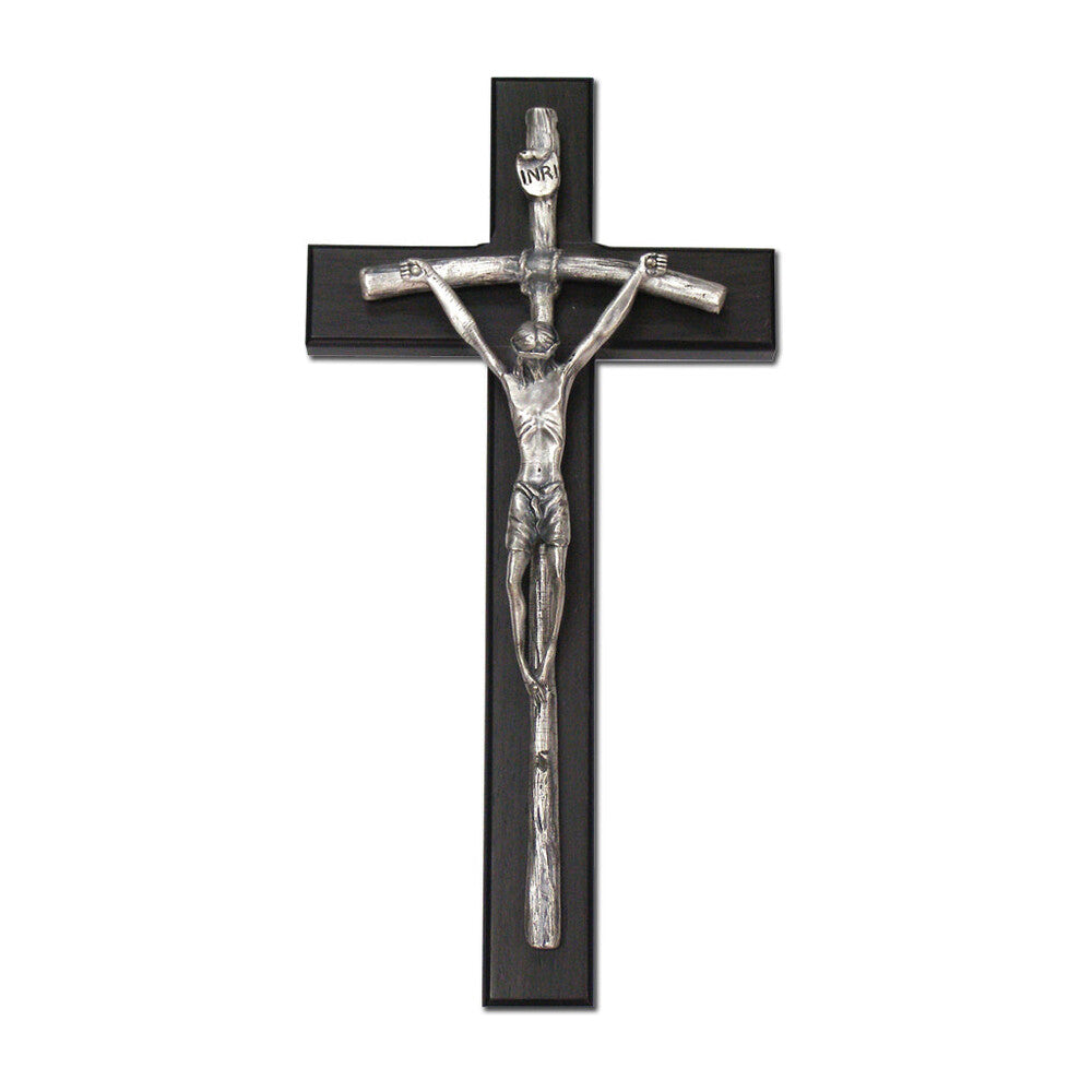 12" Black Papal Crucifix, Style JC8441E