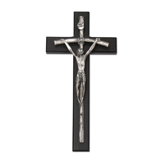 12" Black Papal Crucifix, Style JC8441E
